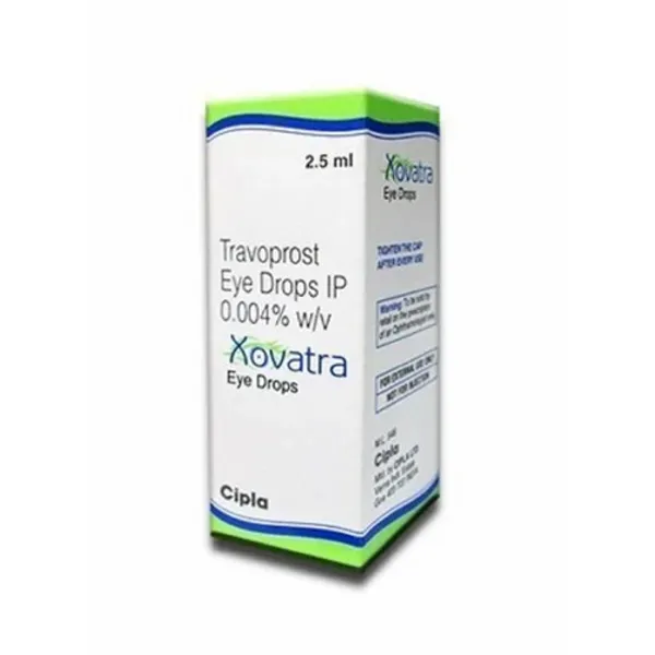 0.004 % W/v Xovatra Travoprost Ophthalmic Solution USP 0.004% in the NexCure Health pharmaceutical catalogue