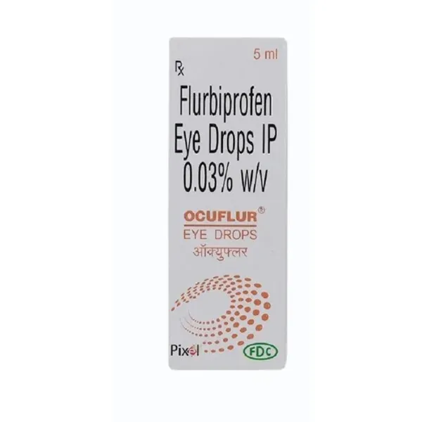 0.03 % W/v Ocuflur Flurbiprofen Eye Drops IP 0.03% in the NexCure Health pharmaceutical catalogue