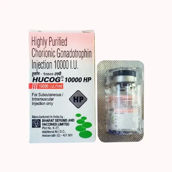 10000 iu Hucog Highly Purified Chorionic Gonadotropin Injection 10000IU in the NexCure Health pharmaceutical catalogue