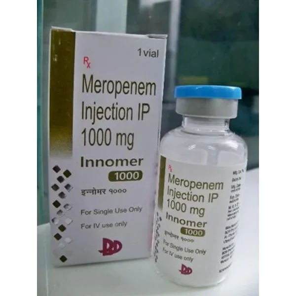 1000mg Innomer Meropenem Injection IP 1000mg in the NexCure Health pharmaceutical catalogue