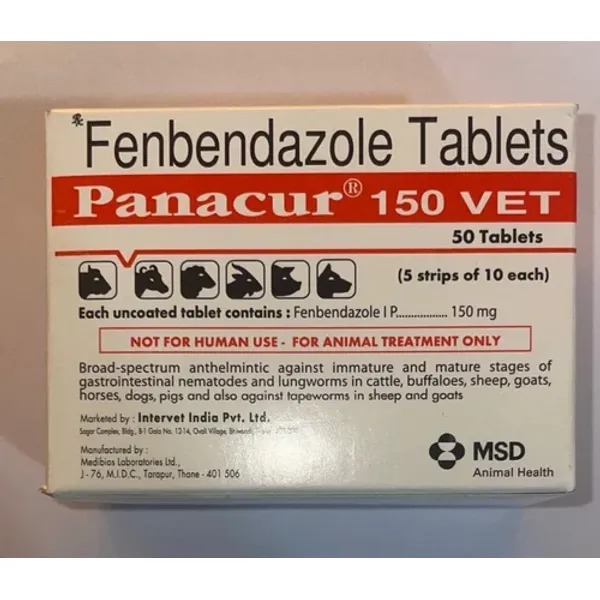 150mg Panacur Fenbendazole Tablets 150mg in the NexCure Health pharmaceutical catalogue