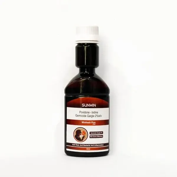 2%w/v Winfresh Plus Povidone lodine Germicide Gargle 2% in the NexCure Health pharmaceutical catalogue