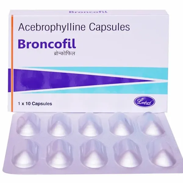 200mg Broncofil Acebrophylline Capsules 200mg in the NexCure Health pharmaceutical catalogue