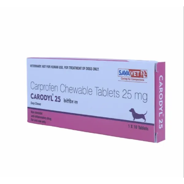25mg Carodyl Carprofen Chewable Tablets 25mg in the NexCure Health pharmaceutical catalogue