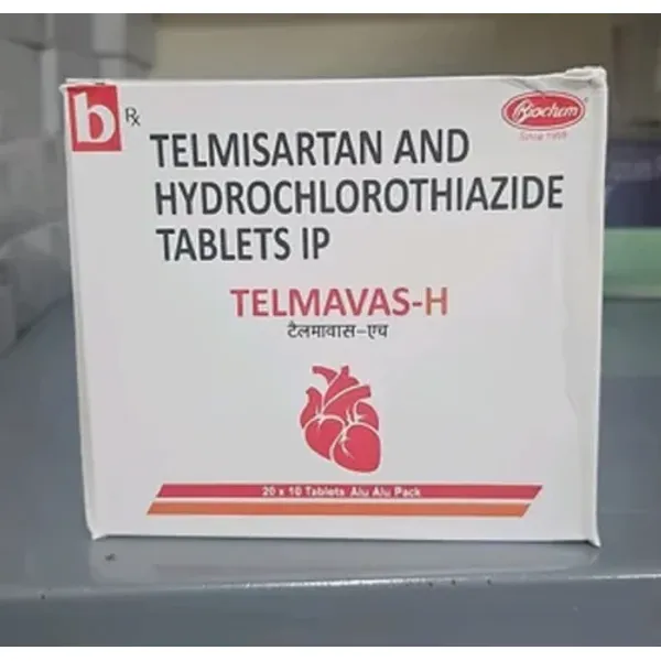 52.5mg Telmavas-H Telmisartan and Hydrochlorothiazide Tablets IP 52.5mg pharmaceutical product details from NexCure Health