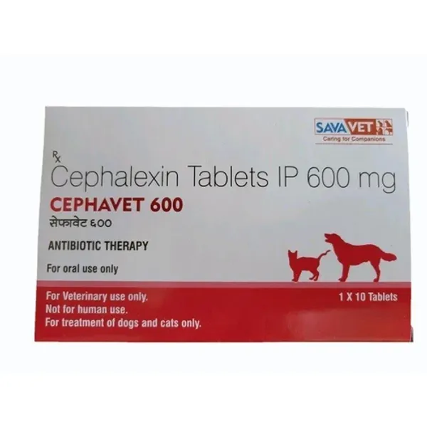 600mg Cephavet Cephalexin Tablets IP 600mg in the NexCure Health pharmaceutical catalogue