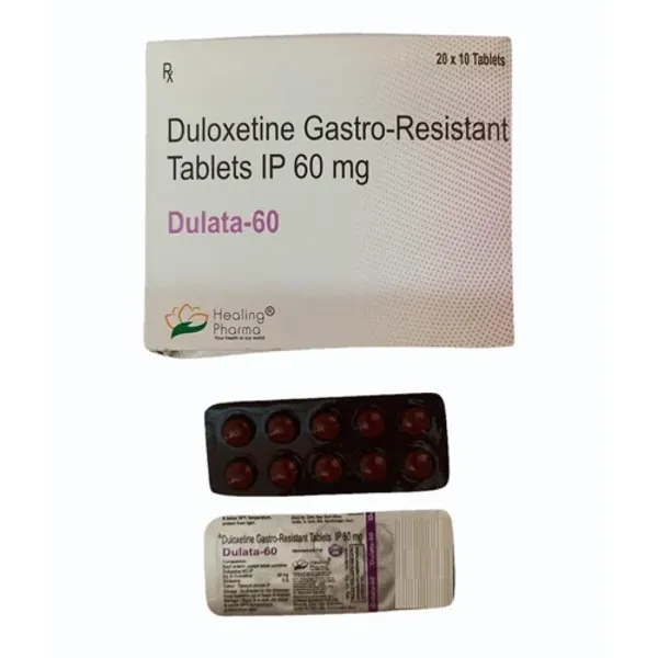 60mg Dulata Duloxetine Gastro Resistant Tablets IP 60mg in the NexCure Health pharmaceutical catalogue