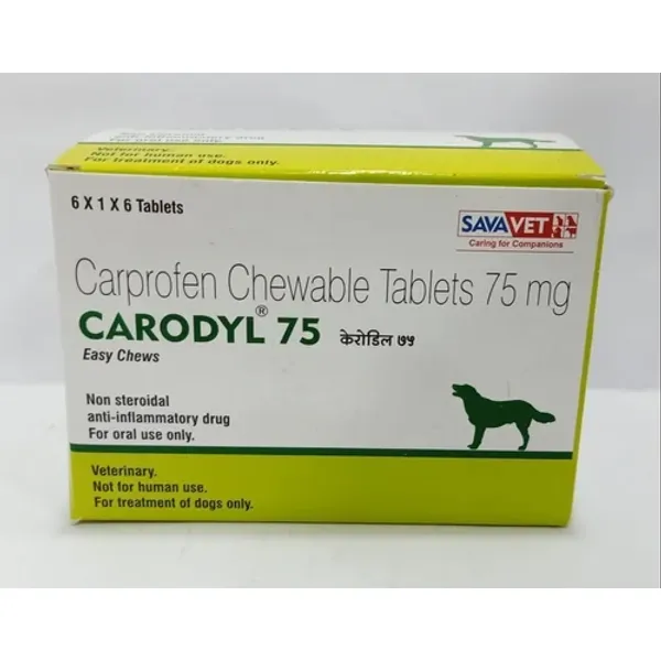 75mg Carodyl Carprofen Chewable Tablets 75mg in the NexCure Health pharmaceutical catalogue