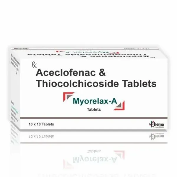 Aceclofenace and Thiocolchicoside Tablets in the NexCure Health pharmaceutical catalogue