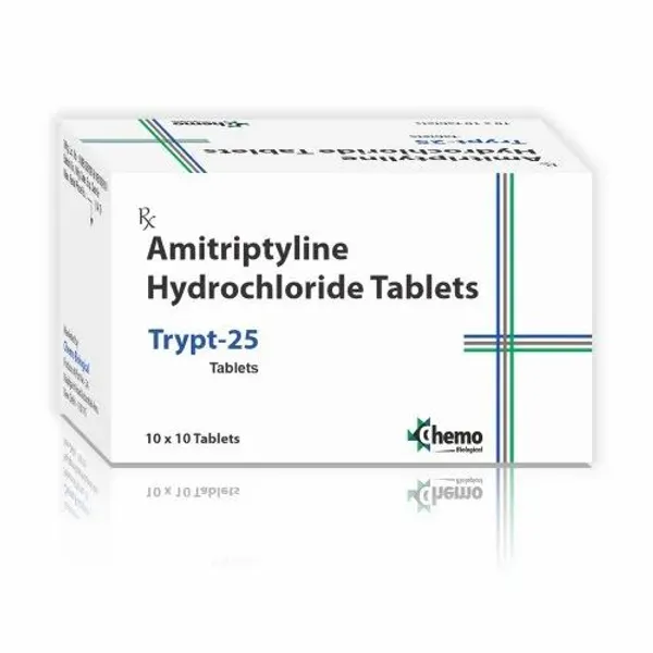 Amitriptyline Hydrochloride 25mg Tablets 25mg in the NexCure Health pharmaceutical catalogue