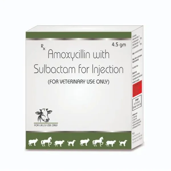 Amoxycillin Sulbactam 4.5 G Veterinary Injection in Pcd 4.5 G in the NexCure Health pharmaceutical catalogue