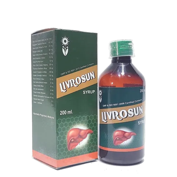 Ayursun Livrosun Syrup in the NexCure Health pharmaceutical catalogue