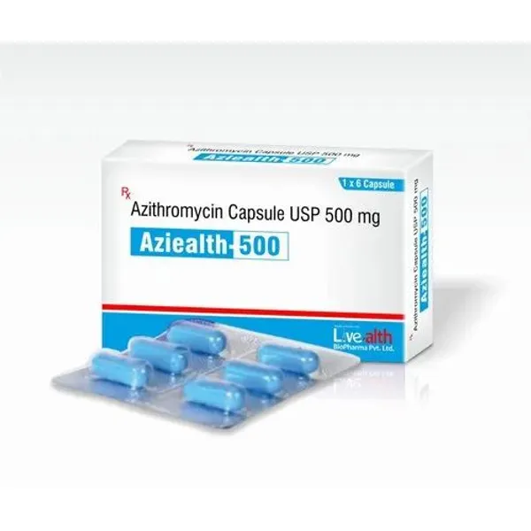 Aziealth-500 Azithromycin 500mg Capsule 500mg in the NexCure Health pharmaceutical catalogue