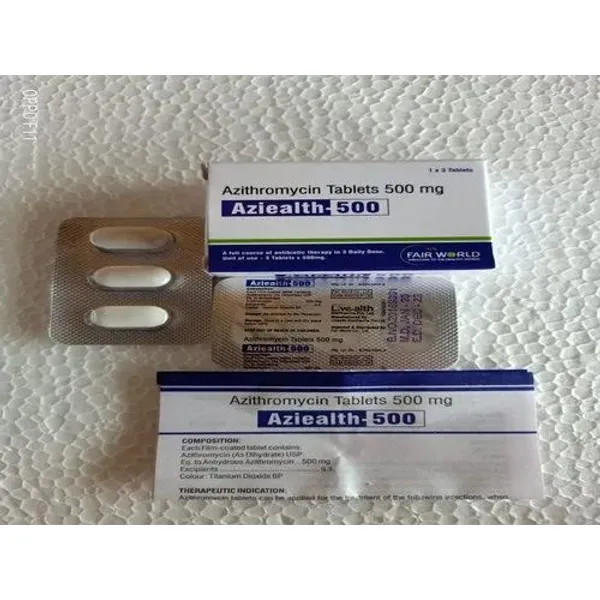 Aziealth-500 Azithromycin 500mg Tablet 500mg in the NexCure Health pharmaceutical catalogue