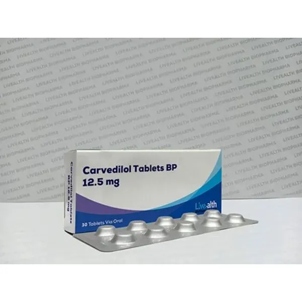 Carvedilol Tablets BP 12.5 mg 12.5 mg in the NexCure Health pharmaceutical catalogue