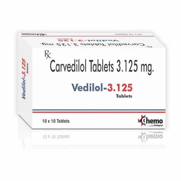 Carvedilol Tablets I.p. 3.125mg 3.125mg in the NexCure Health pharmaceutical catalogue
