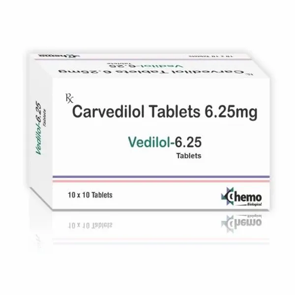 Carvedilol Tablets IP 6.25mg 6.25mg in the NexCure Health pharmaceutical catalogue