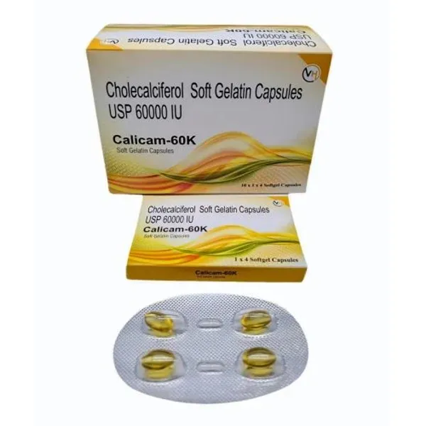 Cholecalciferol 60000 iu Softgel Capsules 60000 IU in the NexCure Health pharmaceutical catalogue