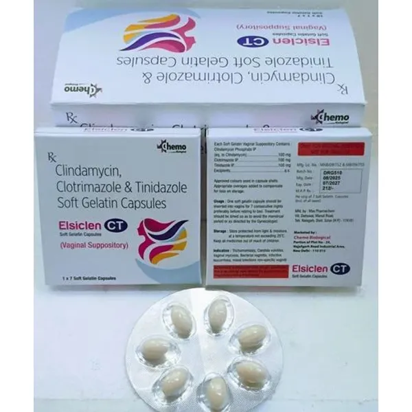 Clindamycin 100mg + Clotrimazole 100mg + Tinidazole 100mg Softgel Capsules 100mg pharmaceutical product details from NexCure Health