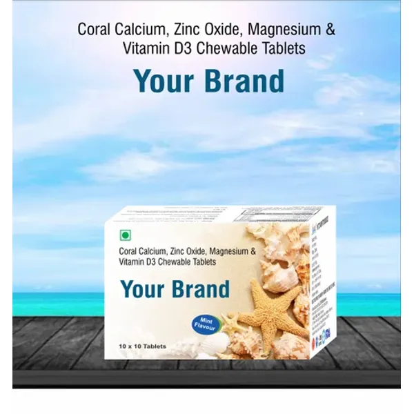 Coral Calcium Zinc Oxide, Magnesium & Vitamin D3 Chewable Tablet in the NexCure Health pharmaceutical catalogue