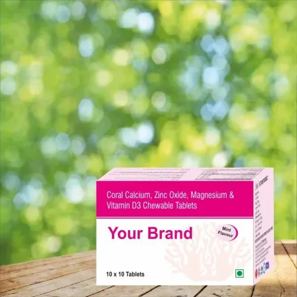Coral Calcium, Zinc Oxide, Magnesium & Vitamin D3 Chewable Tablets in the NexCure Health pharmaceutical catalogue