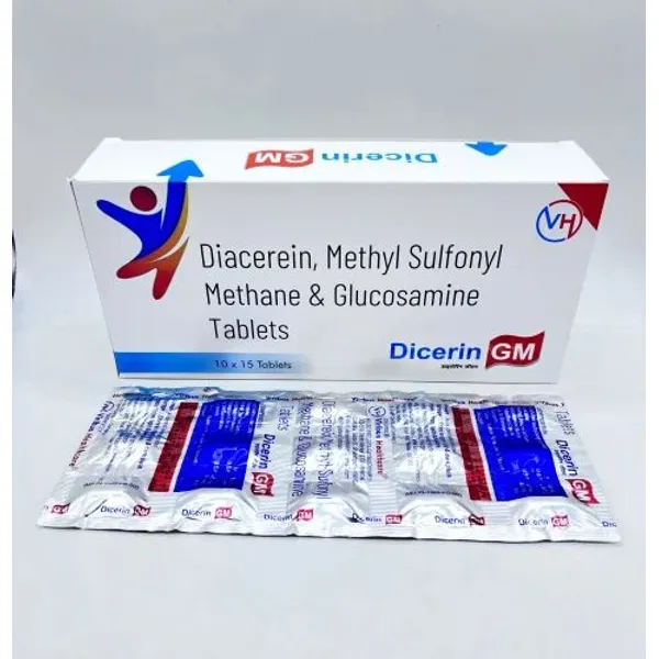 Diacerein, Glucosamine Sulphate Potassium Chloride & MSM Tablets pharmaceutical product details from NexCure Health