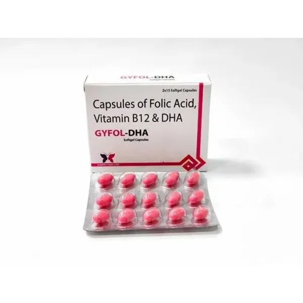Folic Acid With Vitamin B 12 DHA Gyfol Dha Capsules in the NexCure Health pharmaceutical catalogue