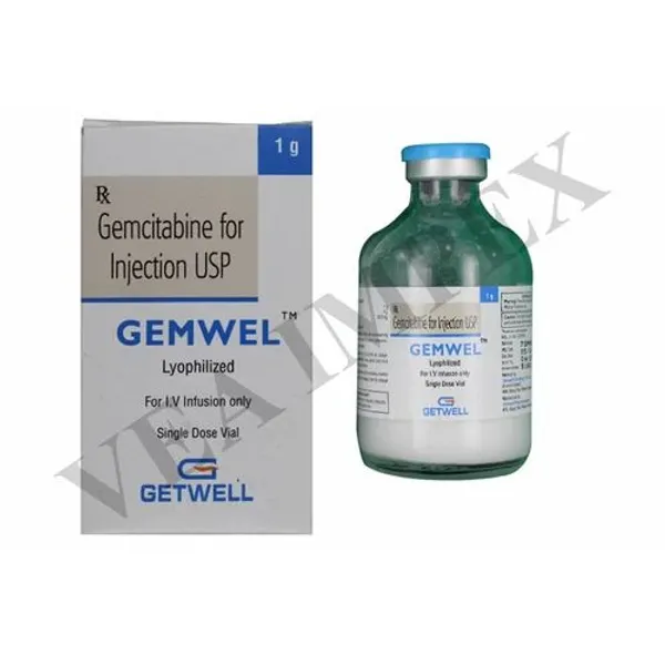 Gemwel Gemcitabine Injection in the NexCure Health pharmaceutical catalogue