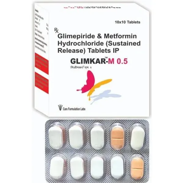 Glimepiride And Metformin Hydrochloride Sustained Release Tablets IP in the NexCure Health pharmaceutical catalogue
