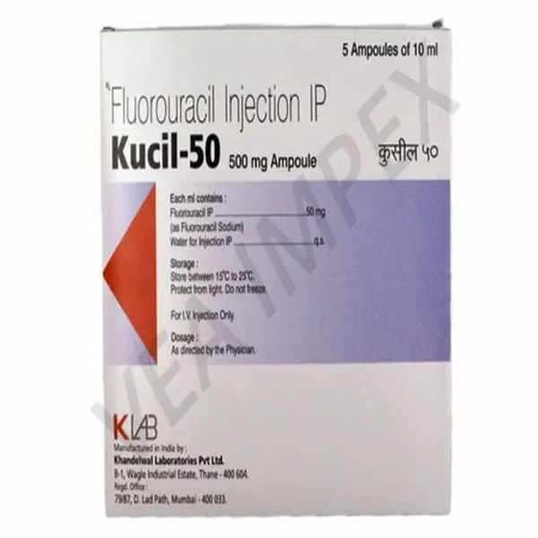 Kucil-50 500mg (Fluorouracil Injection) 500mg in the NexCure Health pharmaceutical catalogue