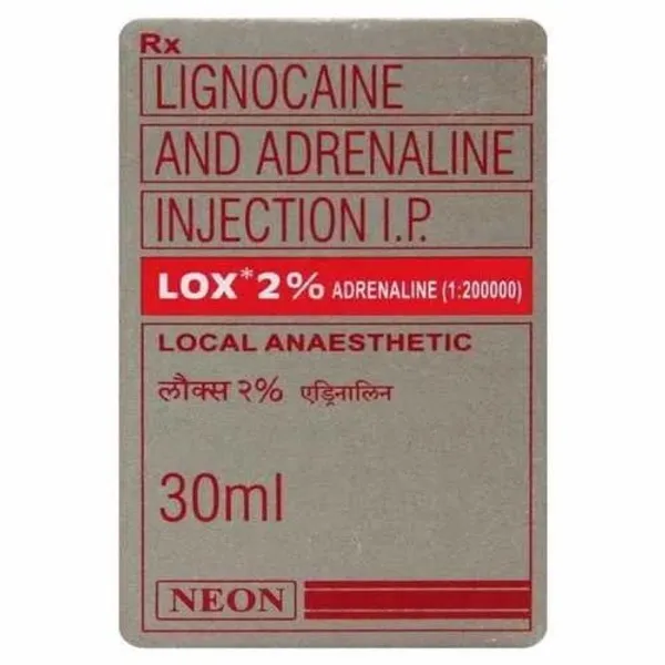 Lox 2% Adrenaline ( Lignocaine And Adrenaline Inj) 2% in the NexCure Health pharmaceutical catalogue