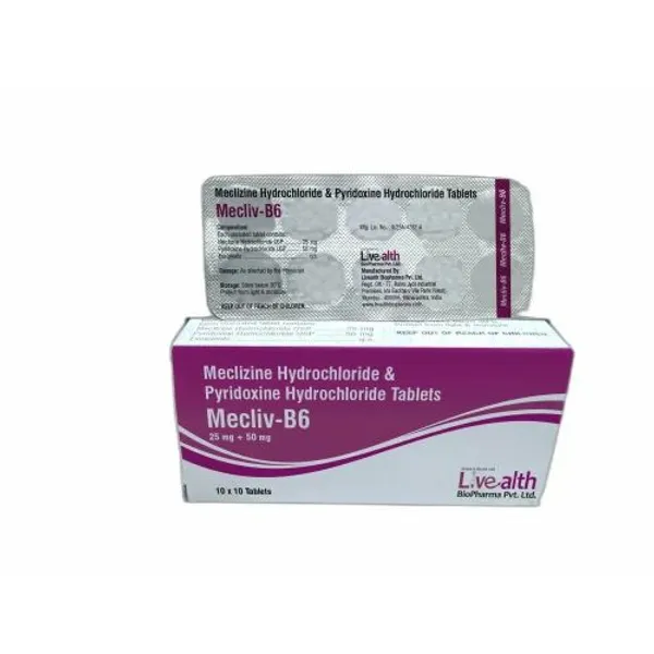 Meclizine hydrochloride and pyridoxine hydrochloride Tablet pharmaceutical product details from NexCure Health