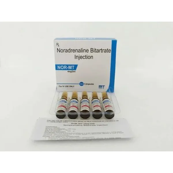 Noradrenaline Bitartrate Injection 4mg/2ml 4MG in the NexCure Health pharmaceutical catalogue