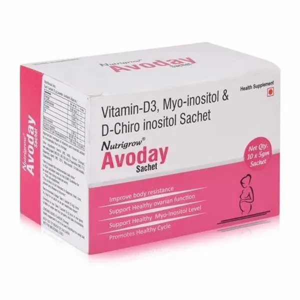 Nutrigrow Avoday Sachet (Vitamin D3 Myo Inositol & D Chiro Inositol Sachet) in the NexCure Health pharmaceutical catalogue