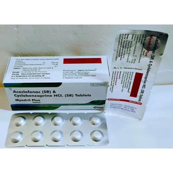 PCD Franchise for Aceclofenac 200mg Cyclobenzaprine 15mg Tablet 200mg pharmaceutical product details from NexCure Health