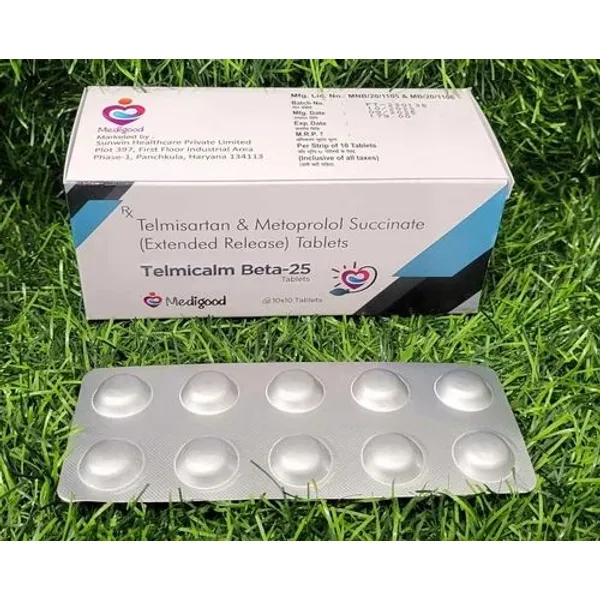Telmisartan And Metoprolol Succinate Tablets 25mg 25mg in the NexCure Health pharmaceutical catalogue