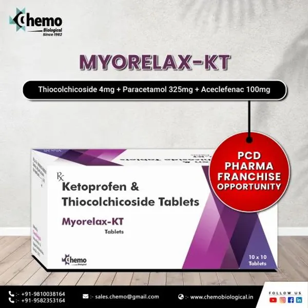 Thiocolchiside And Ketoprofen Tablets. in the NexCure Health pharmaceutical catalogue