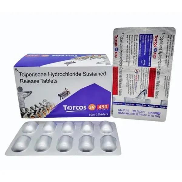 Tolperisone 450mg Sustained Release Tablets 450mg in the NexCure Health pharmaceutical catalogue