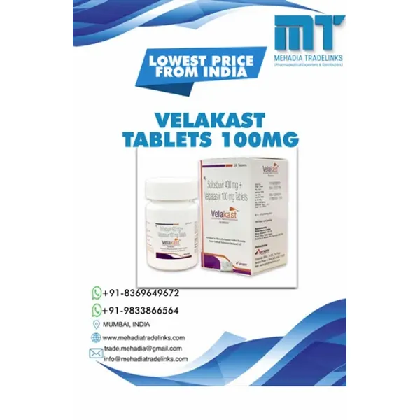 Velakast Sofosbuvir And Velpatasvir Tablets in the NexCure Health pharmaceutical catalogue