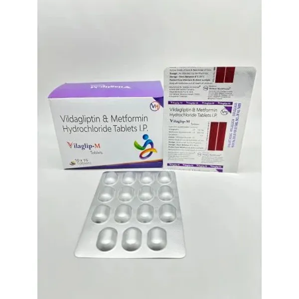 Vilaglip M Tablet Vildagliptin 50 mg & Metformin 500 mg 50mg pharmaceutical product details from NexCure Health