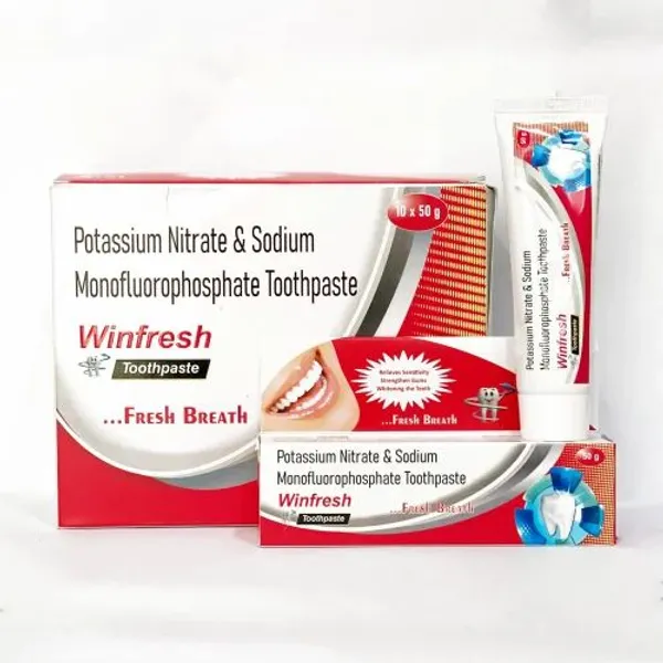Winfresh Potassium Nitrate Sodium Monofluorophosphate Toothpaste in the NexCure Health pharmaceutical catalogue