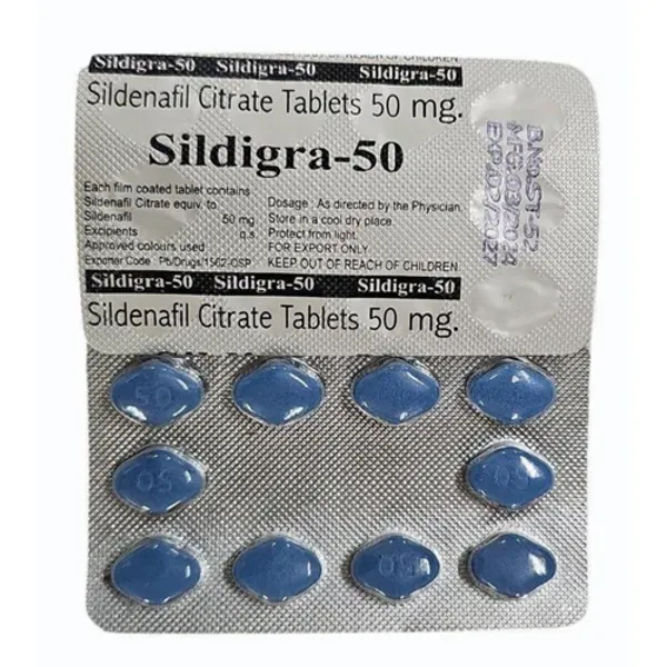 50mg Sildegra Sildenafil Citrate Tablets 50mg pharmaceutical product details from NexCure Health