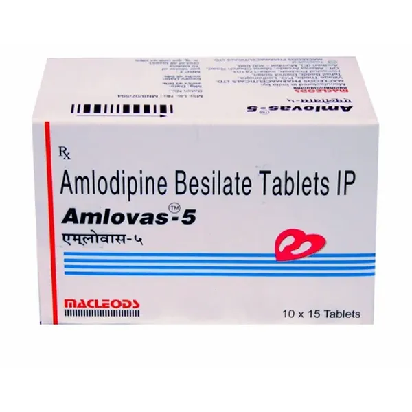 5mg Amlovas Amlodipine Besilate Tablets IP 5mg pharmaceutical product details from NexCure Health