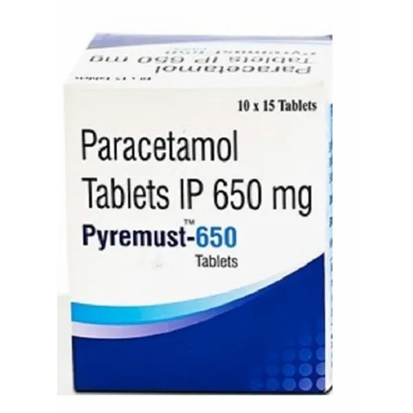 650mg Pyremust Paracetamol Tablets IP 650mg pharmaceutical product details from NexCure Health