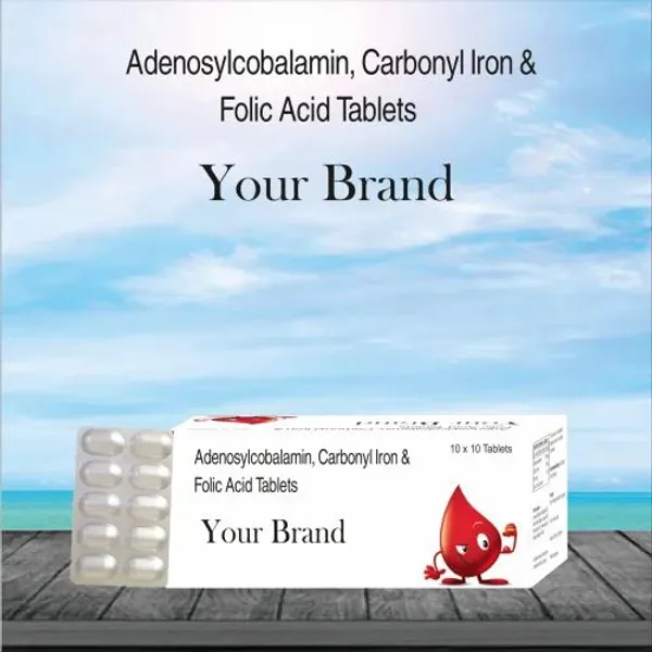 Adenosylcobalamin Carbonyl Iron & Folic Acid Third Party Manufacturing Tablets pharmaceutical product details from NexCure Health