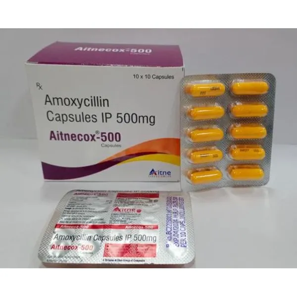 Aitnecox-500 Amoxicillin Trihdrate 500mg Capsules 500mg pharmaceutical product details from NexCure Health