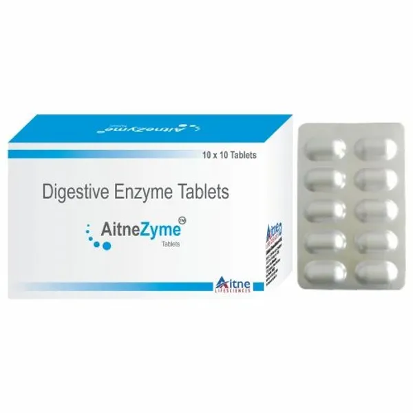 Aitnizyme Digestive Enzyme Tablets pharmaceutical product details from NexCure Health