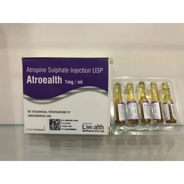 Atropine Sulphate Injection USP 0.6 mg/ml 0.6 mg pharmaceutical product details from NexCure Health