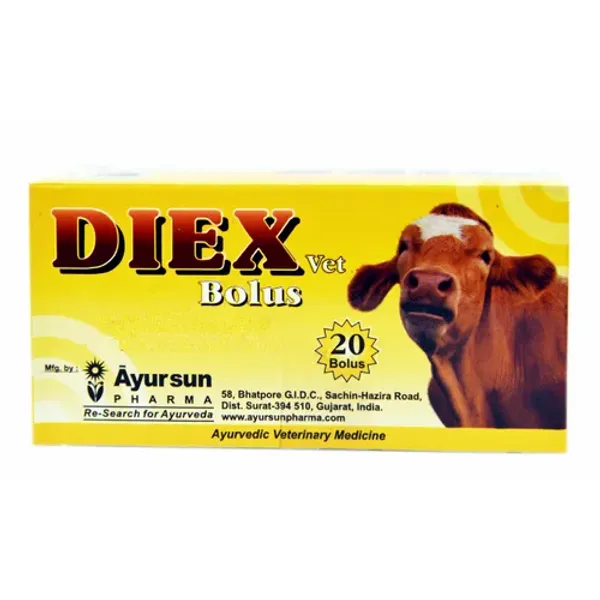 Ayurvedic Antidiarrheal Veterinary Medicine - Diex Bolus pharmaceutical product details from NexCure Health