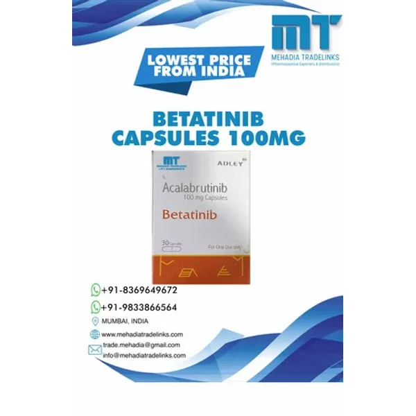 Betatinib 100mg Acalabrutinib capsules 100mg pharmaceutical product details from NexCure Health